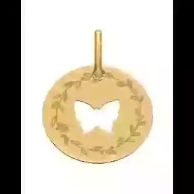 Médaille Papillon Ajouré M Décor Laurier image cachée