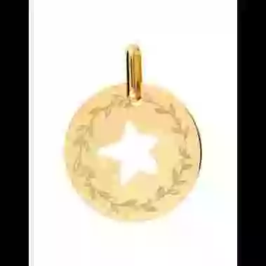 Médaille Étoile Ajourée M Couronne de Laurier image cachée