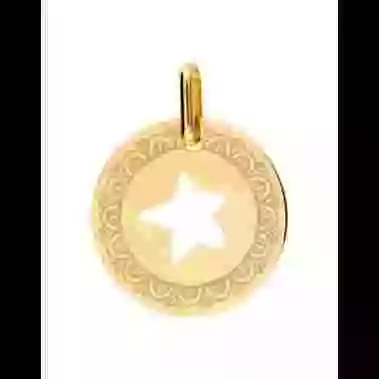 Médaille Étoile Ajourée M Décor Art Déco image cachée