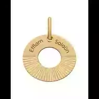 Médaille à Personnaliser en Or Cercle Soleil image cachée