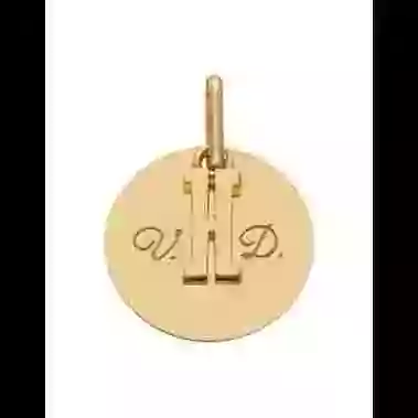 Médaille Ronde Or à Graver & Son Initiale image cachée