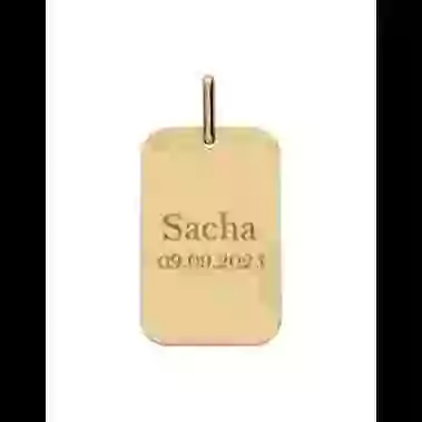 Médaille Rectangle Or à Personnaliser image cachée