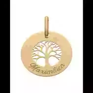 Médaille Or Arbre de Vie Personnalisable image cachée
