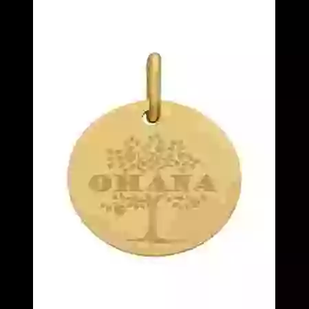 M&eacute;daille Ronde M Arbre de Vie Ohana en Or Personnalisable image cachée