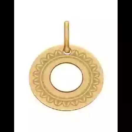 M&eacute;daille Ronde Ajour&eacute;e M Mandala image cachée