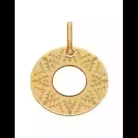 M&eacute;daille Ronde Ajour&eacute;e M Tribal en Or &agrave; Personnaliser image cachée