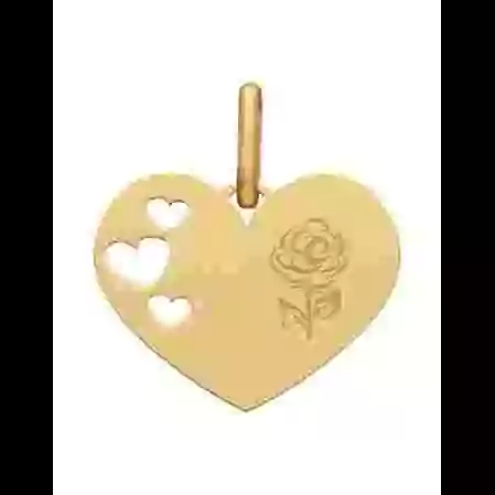 M&eacute;daille Coeur M Ajour&eacute;e Coeurs Fleur de Naissance image cachée