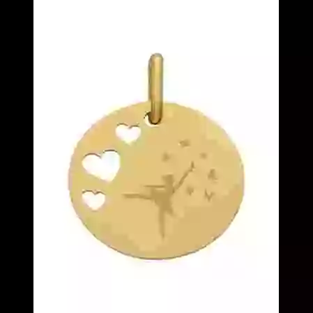 M&eacute;daille Ronde M Ajour&eacute;e Coeurs Danseuse image cachée