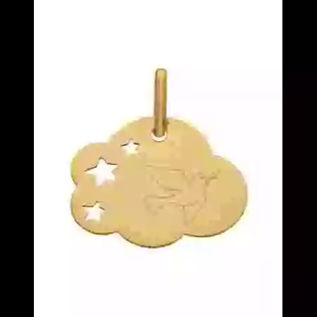 M&eacute;daille Nuage M Ajour&eacute;e &Eacute;toiles Colombe image cachée