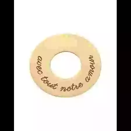 M&eacute;daille &agrave; Personnaliser en Or Cercle image cachée