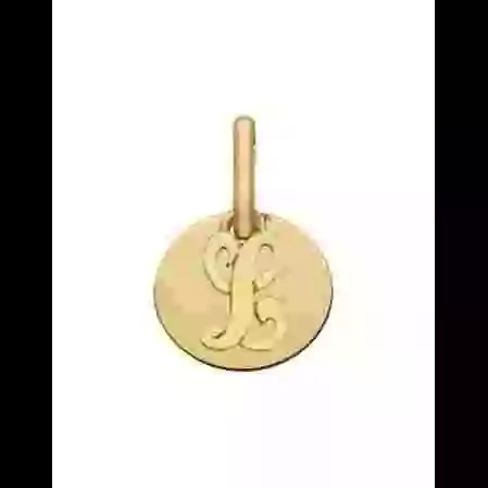 Petite M&eacute;daille Ronde Initiale Personnalisable en Or image cachée