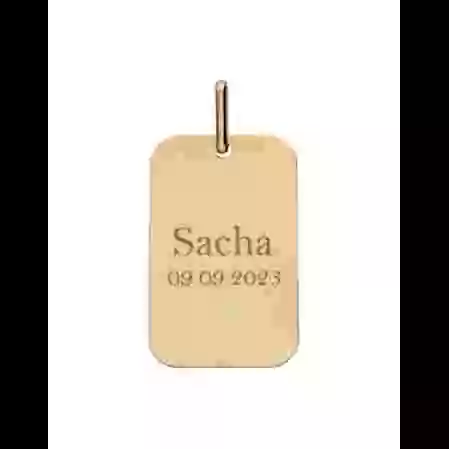 M&eacute;daille Rectangle Or &agrave; Personnaliser image cachée