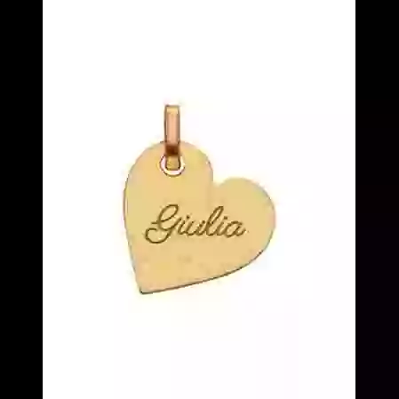 Petite M&eacute;daille C&oelig;ur en Or Personnalisable image cachée