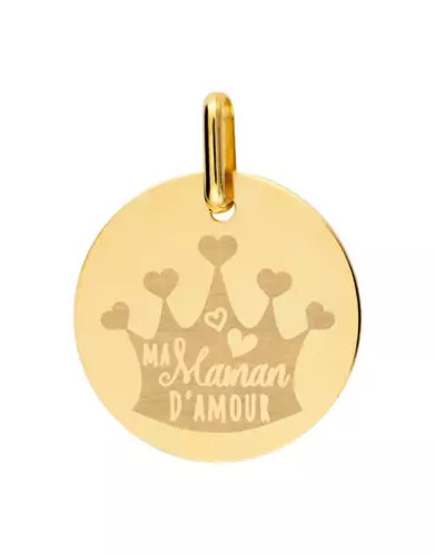 Médaille Ronde M Maman d'Amour