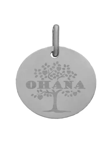Médaille Ronde M Arbre de Vie Ohana en Or Personnalisable