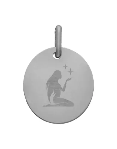 Médaille Ovale M Emblème Zodiaque en Or à Personnaliser
