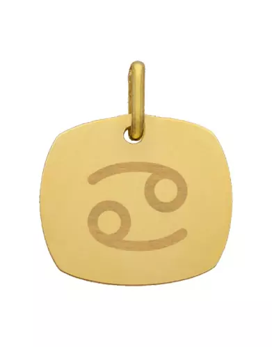 Médaille Carrée M Signe Zodiaque en Or Personnalisable