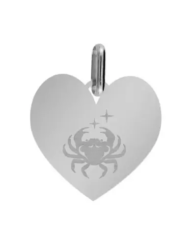 Médaille Coeur M Emblème Zodiaque