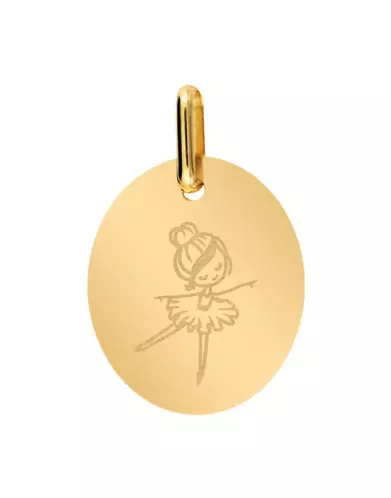 Médaille Ovale en Or S Danseuse Personnalisable