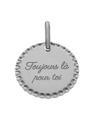 Médaille Or Ronde Perlée à Graver