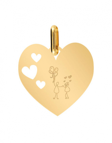 Médaille Coeur M Ajourée Coeurs Amoureux Ballons
