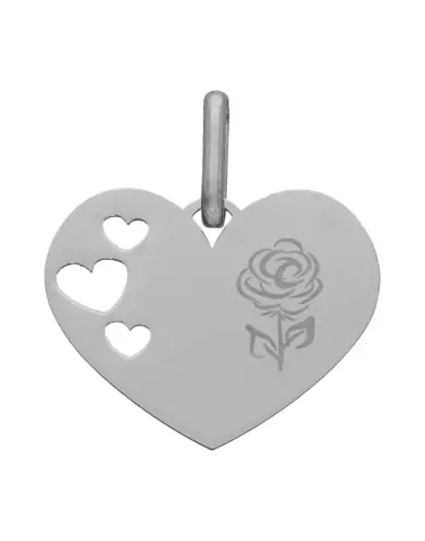 Médaille Coeur M Ajourée Coeurs Rose