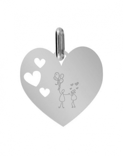 Médaille Coeur M Ajourée Coeurs Amoureux Ballons