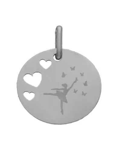 Médaille Ronde M Ajourée Coeurs Danseuse