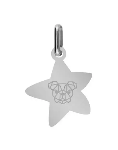 Médaille Étoile M Chien Origami