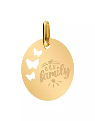 Médaille Ovale S Ajourée Papillons Our Family