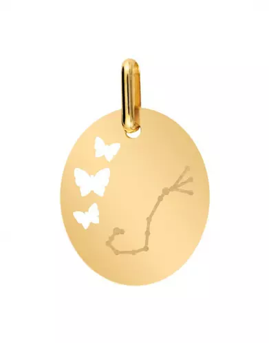 Médaille Ovale M Ajourée Papillons Constellation