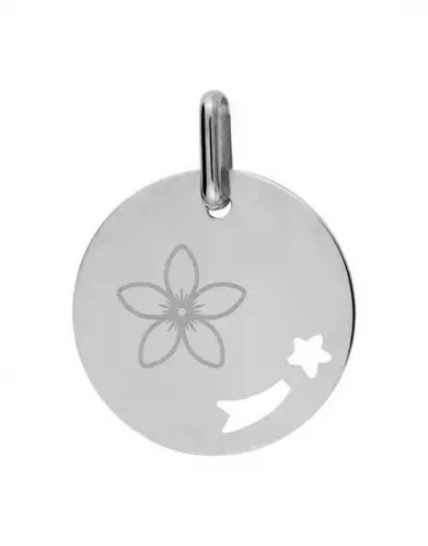 Médaille Ronde S Ajourée Étoile Filante Fleur