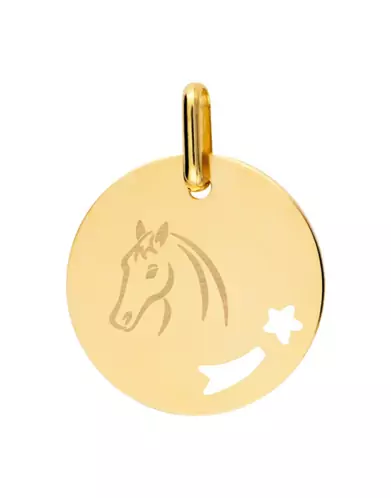 Médaille Ronde M Ajourée Étoile Filante Cheval