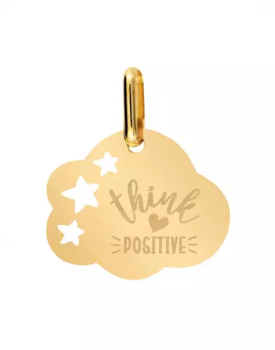 Médaille Nuage S Ajourée Étoiles Think Positive