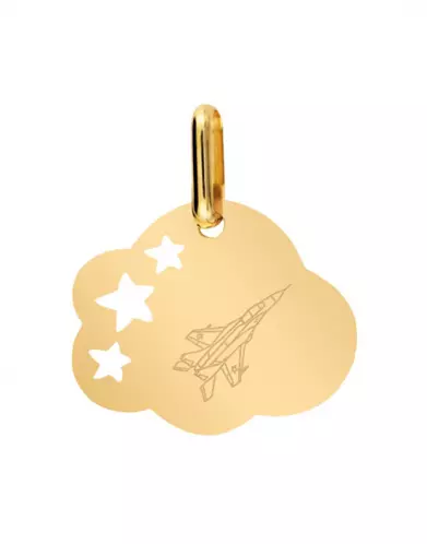 Médaille Nuage S Ajourée Étoiles Avion de Chasse