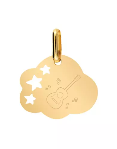 Médaille Nuage S Ajourée Étoiles Guitare