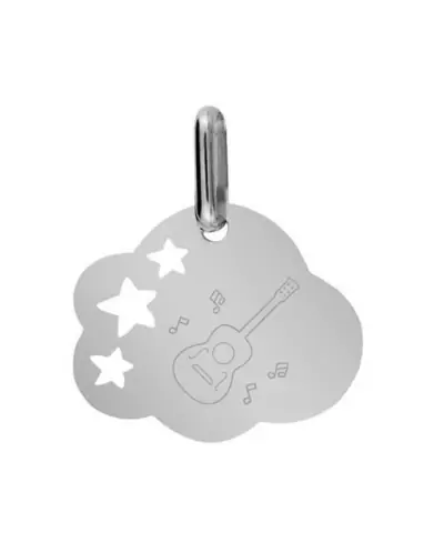 Médaille Nuage S Ajourée Étoiles Guitare