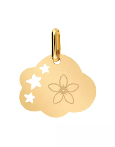 Médaille Nuage M Ajourée Étoiles Fleur
