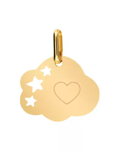 Médaille Nuage M Ajourée Étoiles Coeur