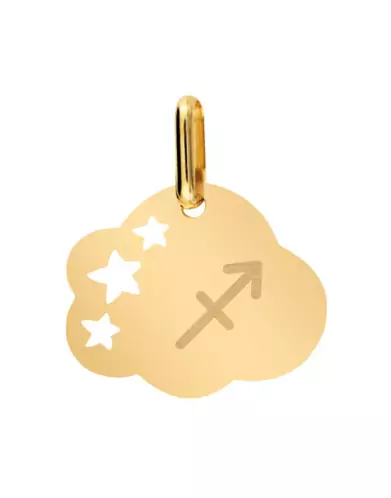 Médaille Nuage M Ajourée Étoiles Signe Zodiaque