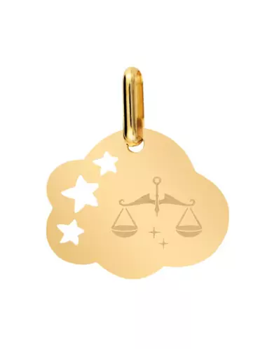 Médaille Nuage M Ajourée Étoiles Emblème Zodiaque
