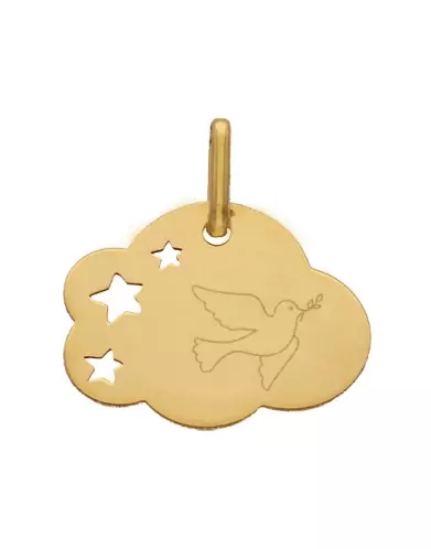 Médaille Nuage M Ajourée Étoiles Colombe