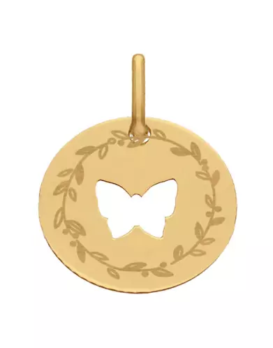 Médaille Papillon Ajouré M Décor Laurier