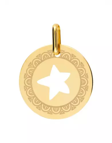 Médaille Étoile Ajourée S Décor Art Déco