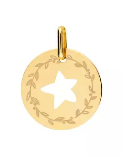 Médaille Étoile Ajourée M Couronne de Laurier