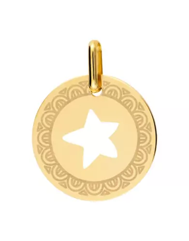 Médaille Étoile Ajourée M Décor Art Déco