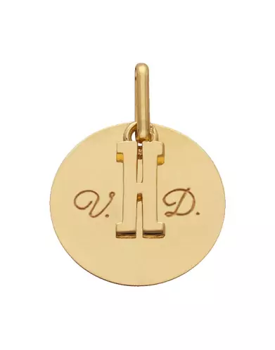 Médaille Ronde Or à Graver & Son Initiale