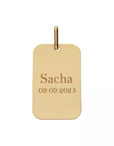 Médaille Rectangle Or à Personnaliser
