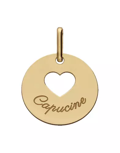 Médaille Ronde Or Cœur Ajourée Personnalisable