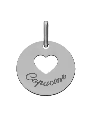 Médaille Ronde Or Cœur Ajourée Personnalisable